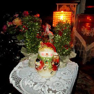 Light Up Snowman with Trees